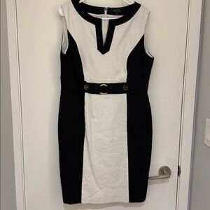 Tahari ASL Black and White Dress